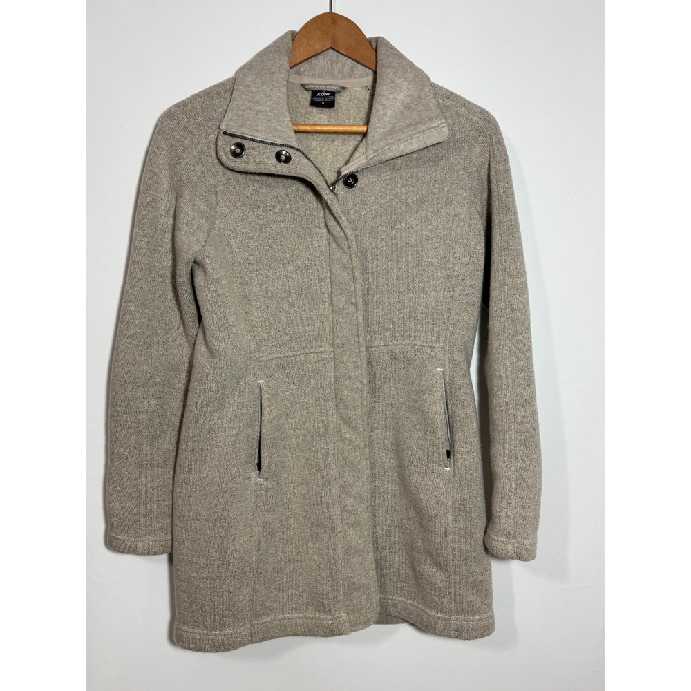 Kuhl‎ Highland Long Jacket Natural Beige Womens Sz S Full Zip Outdoors Cabincore